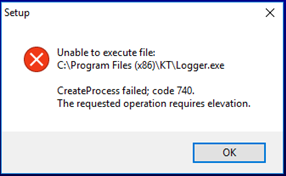 Can't execute error message